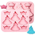 Princess & Crown Silicone Candy Baking Mold, 2 Pack - color: Pink-XY088