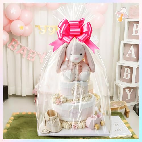 Jumbo Huge Clear Cellophane Gift Bags 50x60 Inch for Large Gift Baskets - size: 50x60 Inch