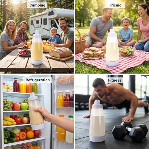 2PCS Pancake Batter Dispenser Bottles with Stainless Steel wire whisk Ball, 1000ml BPA-Free Pancake Squeeze Bottle Ideal for Pancakes Crepes Muffins Waffle Cupcakes