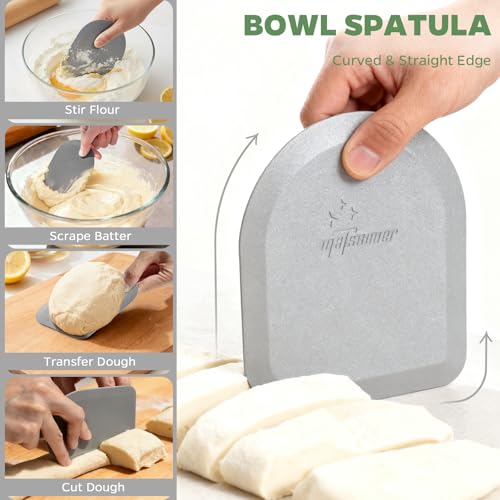 Silicone Bowl Scraper & Plastic Dough Scraper for Bread Dough, Kitchen Use - color: Green