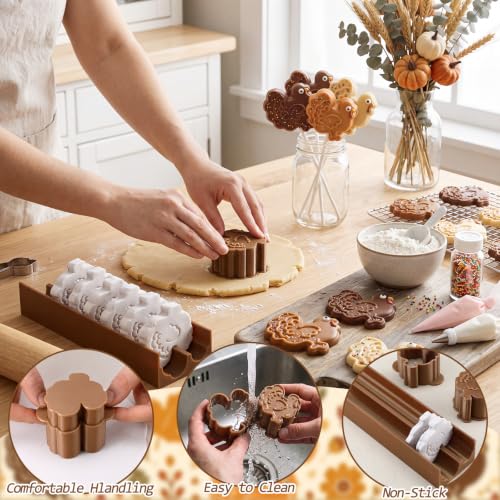 Roowest Fall Thanksgiving Turkey Cake Pop Mold Cake Pop Cutter with Tray - style: Turkey