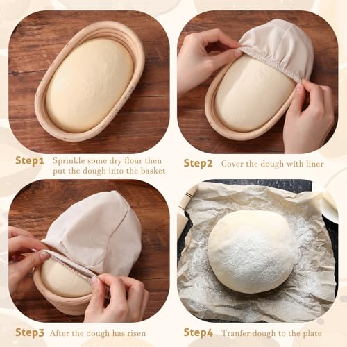 20 Pack Mini Banneton Bread Proofing Basket 7 Inch, Oval