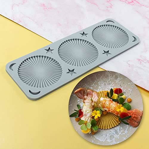 TUKE 3D Hollow Lace Fondant Molds Fruits Leaf Shape Lace Mat Party Cake Decoration Tool Cupcake Mat Silicone Molds for Polymer Clay Chocolate Baking Gummy Mould (Shell_10.96x3.88x0.2inch_O) - size: Shell_10.96x3.88x0.2inch_O