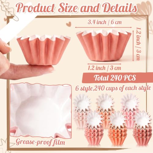 Boho Mini Size Cupcake Liners, Bulk Grease Resistant Baking Cups - color: Boho