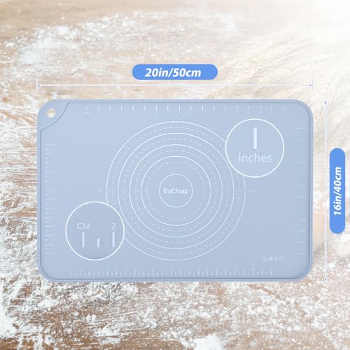 Silicone Pastry Non Stick Baking Mat 20"*16" Dough Rolling Edge Heightening - color: Blue, size: 20"L x 16"W