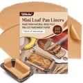 Webake 200Pcs Unbleached Parchment Paper Mini Loaf Pan Liners for 6x3 Small Banana Bread Pan, Original Precut, Non Toxic Baking Paper - color: Brown 6x3