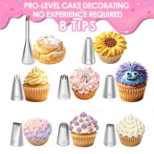 14Pcs Piping Bags and Tips Set Reusable 16" Cotton Piping Bag - color: White