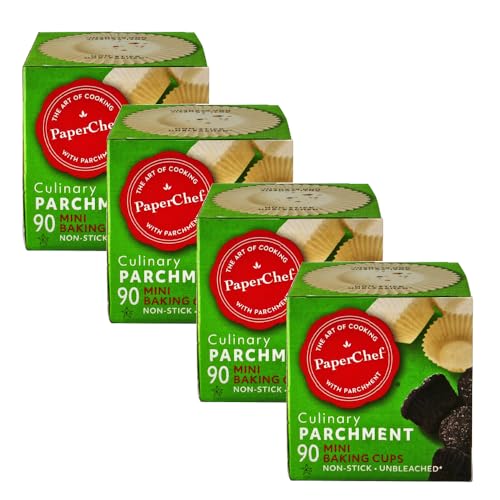 PaperChef Mini Parchment Baking Cups Nonstick Release 90 Count 4 Pack - size: Mini (Pack of 4)