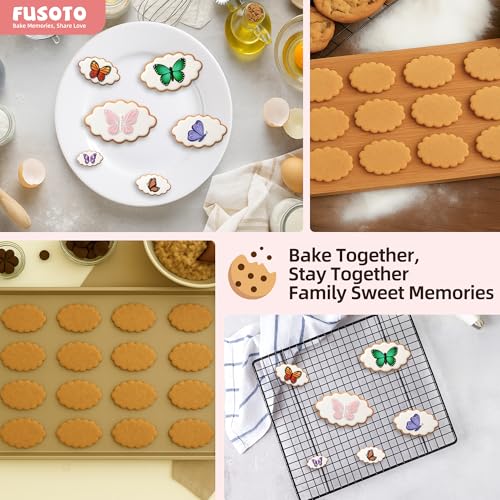 FUSOTO 6PCS Oval Cookie Cutter Set - Oval Shaped, 1.5-4 Inch - color: Ellipse