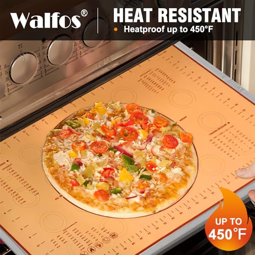 Walfos Marble Rolling Pin Set With Non Stick Silicone Pastry Mat, 16.5 Inch Dough Rolling Pins For Making Pizza, Tortillas And Cookies, Backing Rolling Pin For Pie Crust, Pizza, Pasta (Gray & White) - size: 16.5 in + pastry mat