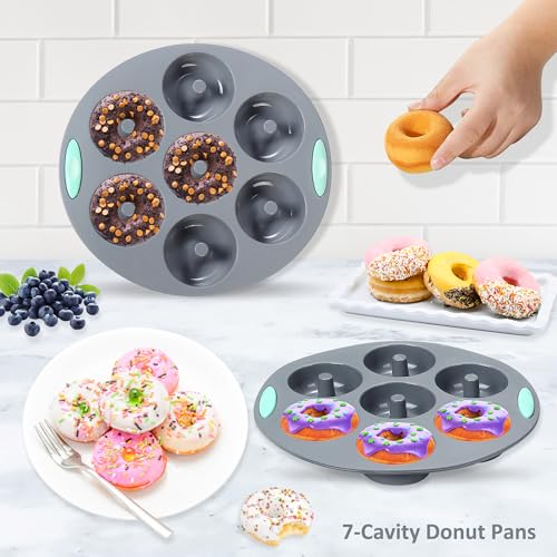 Tongjude 54 Pieces Silicone Baking Pans Set, 10 Silicone Cake Molds, Loaf Pan and Muffin Pans, Non-Stick Baking Cup, with Measuring Cups and Spoons Set, Grey - size: 54 Pcs Bakeware Sets