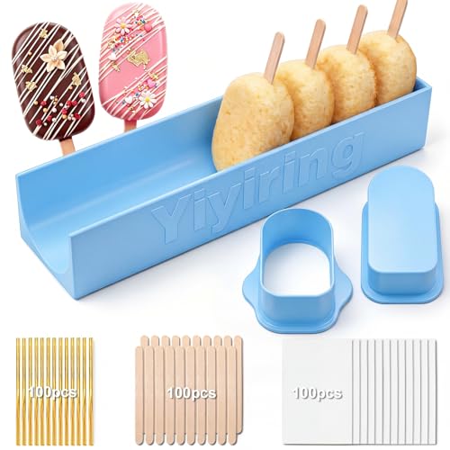 3in Cakesicle Cutter with 9in Tray, Cakesicle Mold Set, Blue - color: Blue, size: 3in, style: Single Slot