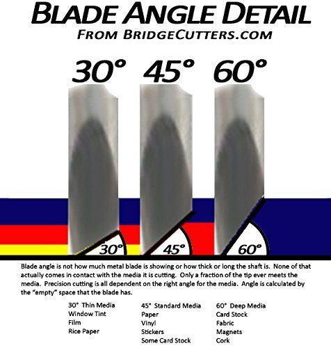 6-Pack 45 degree standard angle sign making vinyl sign plotter knife blade replacement cemented Carbide Set compatible with Roland Refine US Cutter Bridge MH