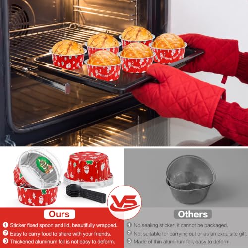 Christmas Mini Cake Pans with Lids, 5oz Round Mini Cake Tins, 30Pack - color: Christmas Color 30Pcs
