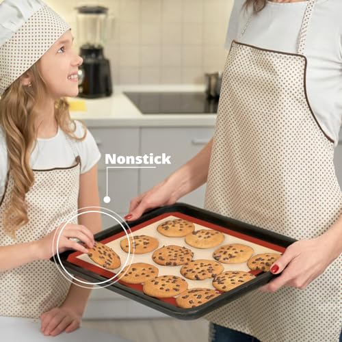 Silicone Baking Mats, 6 Pack Non-Stick Mats for Baking, Silicone Baking Mats Cookie Sheet, Easy Clean & Reusable Oven Baking Sheet for Making Cookies, Macaroons, Bread - size: 16.53"L x 11.61"W (Pack of 2)