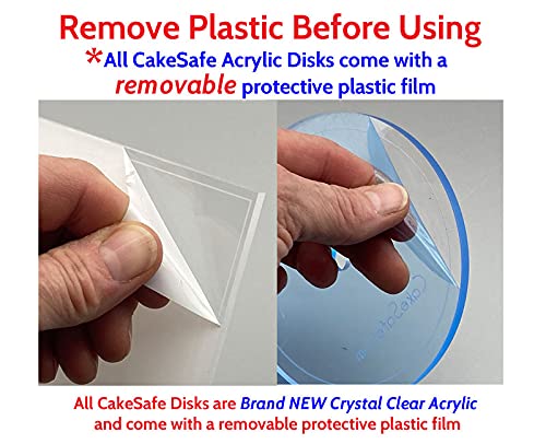 CAKESAFE Square Essential Cake Decorating Acrylic Disk Kit - 3 Sets - Square 6.25", 8.25", 10.25" Disk Sets (2 disks per size), 2-8" Icing Scrapers with 1 Scraper Edge and 3 Cake Comb Patterns - size: 2-6.25, 8.25, 10.25" Square Disks