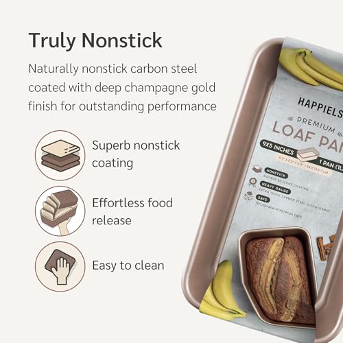 HAPPIELS 5 x 9 inch Nonstick Loaf Pan 1lb for Oven Baking, PFOA & BPA Free - style: Loaf Pan