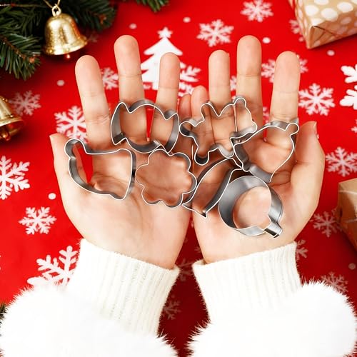 22Pcs Christmas Mini Cookie Cutters Set with Dough Scraper