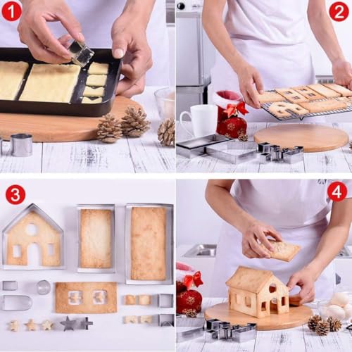 Gingerbread House Cookie Cutters Shapes Large, Set of 10
