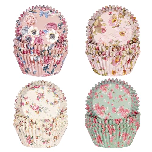 Standard Floral Cupcake Liners, Colorful Muffin Baking Cups 400pcs - size: Standard Size