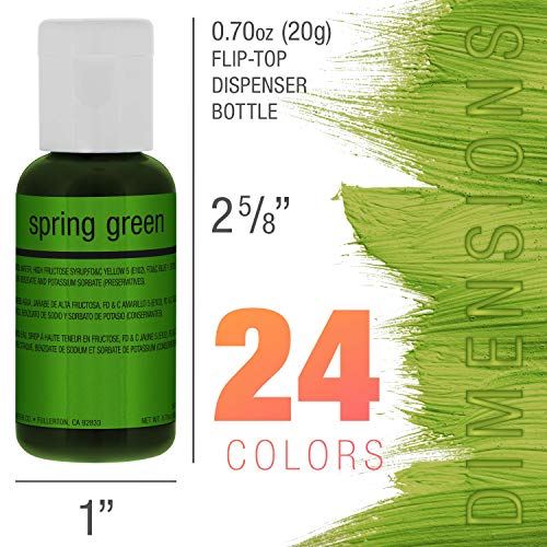 U.S. Cake Supply Airbrush 24 Bottle Cake Set 0.7 fl. oz. (20ml), 22 Colors