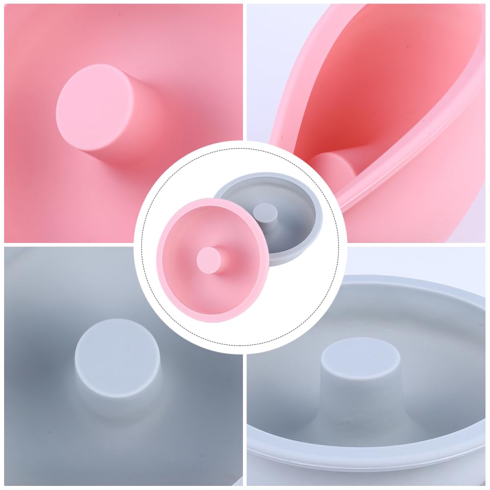 Cabilock 2-Pack Food Grade Silicone Donut Molds 4.52 Inch Non-Stick Baking Pans for Homemade Donuts and Cakes Reusable Bakeware for Making