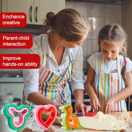 Sandwich Cutters for Kids Lunch LARGE 6 Pcs - color: B- Green Yellow 6pcs