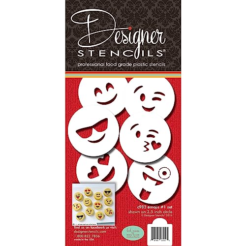 Emojis Cookie Stencil Set C983 by Designer Stencils