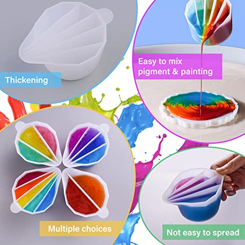 LET'S RESIN Silicone Split Cups, 4-Pack, 2-5 Channels, White - size: 4 Cups (15 oz)