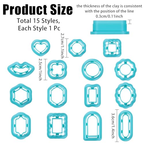 ORIGACH 15 Pcs Vintage Frame Polymer Clay Cutters Set - style: Frame
