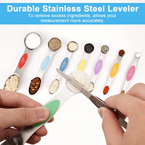Aovchei 9 PCS MultiColor Magnetic Measuring Spoons Set - size: 9pcs-colorful