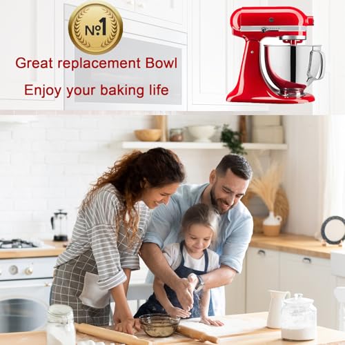 5QT Mixer Bowl for all KitchenAid 4.5-5QT Tilt-Head Stand Mixers - size: 5QT