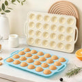 Silicone Mini Muffin Pan with Frame: Nonstick 24 Muffin Tins