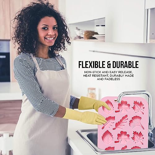 Fall Leaf Chocolate Candy Fondant Silicone Mold, 12 Hole 3D Brain Shape Mold，DIY Cookies Candy Gummy Chocolate Mold Ice Cream Tray for Holiday Party Thanksgiving Day(2 Pack) - color: Fall Leaves