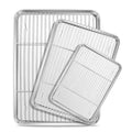 E-far Baking Sheet with Cooling Rack Set (3 Pan + 3 Rack), 16/12.5/9.3 Inch