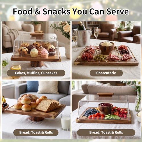 Rectangular Cake Stand Dessert Serving Tray Kitchen Home Display