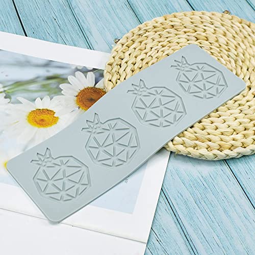 TUKE 3D Hollow Lace Fondant Molds Fruits Leaf Shape Lace Mat Party Cake Decoration Tool Cupcake Mat Silicone Molds for Polymer Clay Chocolate Baking Gummy Mould (Pomegranate_9.52x3.16x0.08inch_I) - size: Pomegranate_9.52x3.16x0.08inch_I