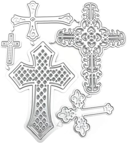 Mvchif-ay Cross Set Cutting Dies for Paper Card Making Metal Scrapbooking Tool DIY Craft Embossing for Photo Album Decor(5 Pcs Crosses) (XKAI00246) - color: 5 Pcs Crosses