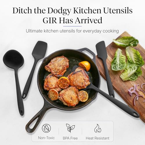 GIR: 5-Piece Silicone Ultimate Kitchen Utensils Set – Black - color: Black, size: 5 - Piece Set