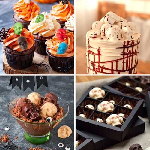 Mini Skull Molds, Halloween Gummy Chocolate Molds, 100 Cavities, 2Pcs - color: Skull