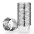EUSOAR Silver Cupcake Liners, 50pcs 3.5oz Cupcake Holders Disposable Dessert Containers, Mini Cheesecakes Baking Cups Aluminum Foil Wrappers Muffin Ramekins for Birthday Wedding Bridal Party - color: White/Sliver, size: 50pcs