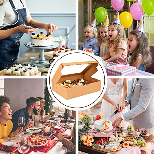 Moretoes 34pcs Cupcake Boxes,12 Count Cupcake Containers with Window&Insert - color: Brown, size: 13*10*3.5inch