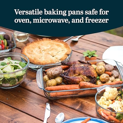 Libbey Baker's Basics 5-Piece Glass Bakeware Set with 1 Glass Cover - color: Basic - 5pc Mixed Set