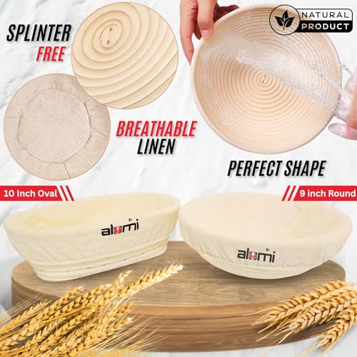 Sourdough Starter Kit with Bread Proofing Baskets, Jars, Baking Essentials