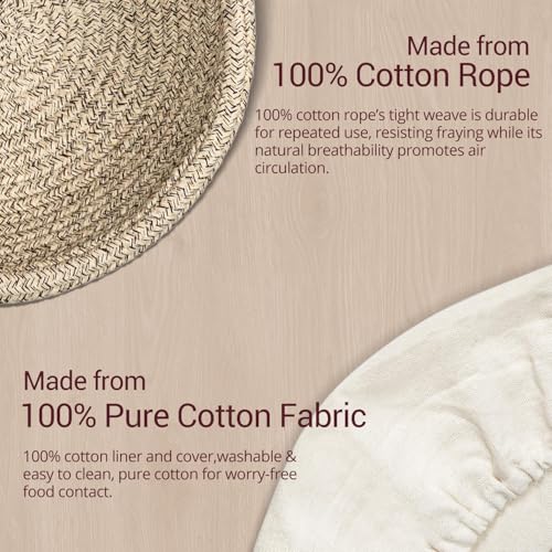 Proofing Basket Banneton Bread Basket Cotton Rope Sourdough Proofing Basket - color: A2-Khaki/Grey