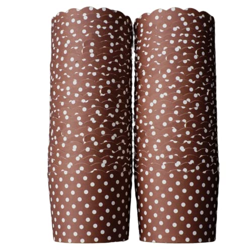 Paper Baking Cups (Polka Dots), Greaseproof Disposable Cupcake Liners (Chocolate Brown, Large Cups (50-Pack)) - color: Chocolate Brown