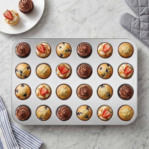 Homikit 18/10 Stainless Steel Mini Muffin Cupcake Pan 24 Cups Nonstick, 1PC - size: 24 Cup