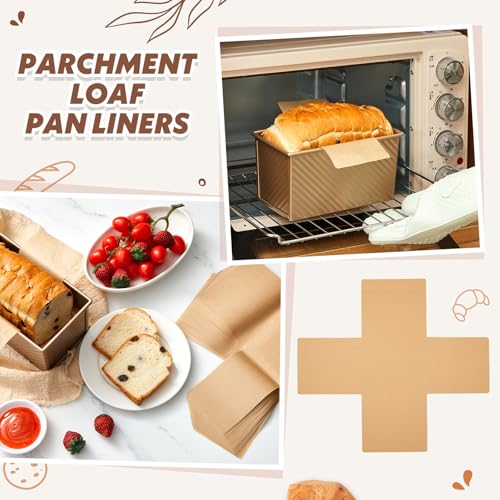 Feifeiya 100 Pack Loaf Pan Liners, 13 x 5 Inch Parchment Paper - size: 13.4 x 5.12 Inch