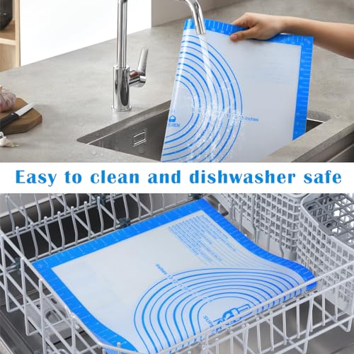 Nonstick Silicone Pastry Baking Mat Large Measurements 16x24'' for Dough - color: Blue, size: 24"L x 16"W