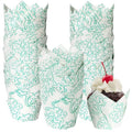 250Pcs Tulip Cupcake Liners,Parchment Paper Cupcake Liner in Standard Size - color: White Green Cloud